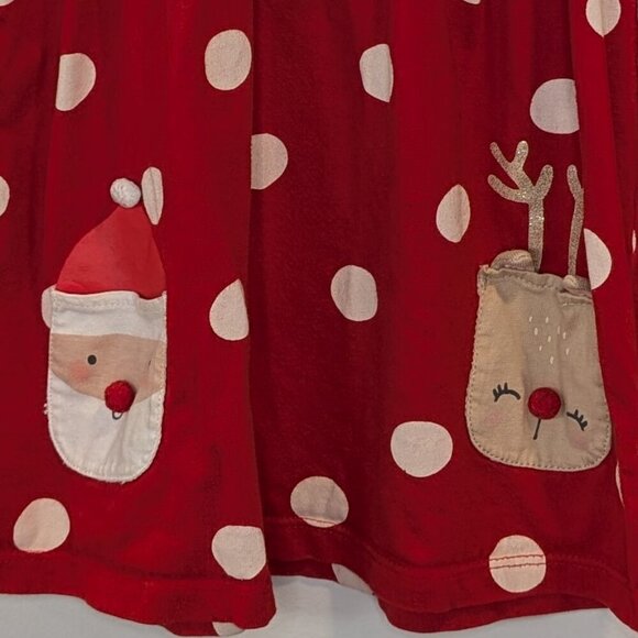 💙 2 for 15 💙 Reindeer Polka Dot Glittery Long-Sleeve Jersey Dress | Christmas - Picture 3 of 4